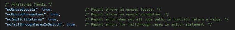 Some Typescript compiler options for improving code quality ...